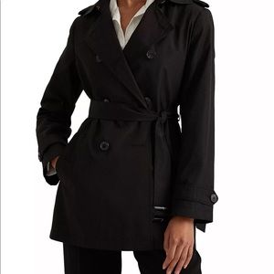 Lauren Ralph Lauren womens black trench coat nwot size XL